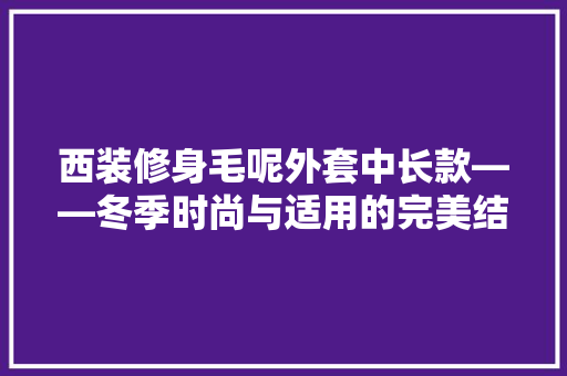 西装修身毛呢外套中长款——冬季时尚与适用的完美结合