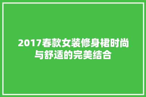 2017春款女装修身裙时尚与舒适的完美结合