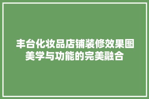 丰台化妆品店铺装修效果图美学与功能的完美融合
