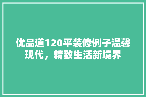 优品道120平装修例子温馨现代，精致生活新境界