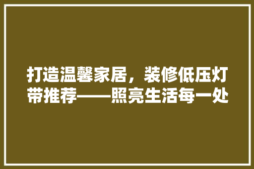 打造温馨家居，装修低压灯带推荐——照亮生活每一处细节
