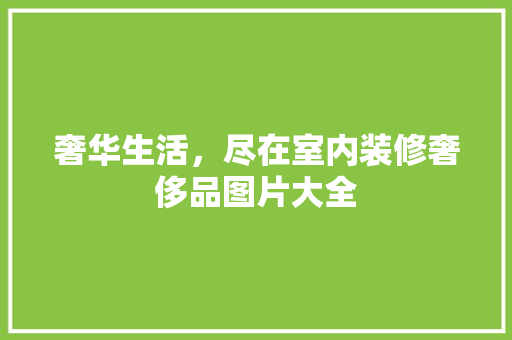 奢华生活，尽在室内装修奢侈品图片大全