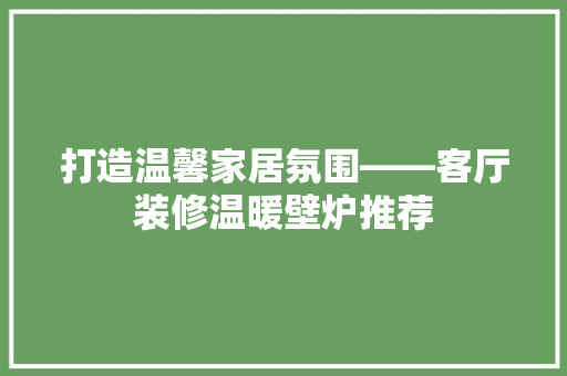 打造温馨家居氛围——客厅装修温暖壁炉推荐