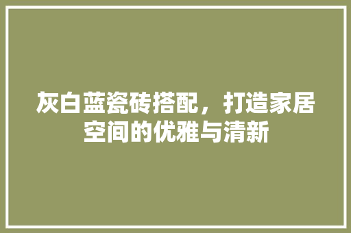 灰白蓝瓷砖搭配，打造家居空间的优雅与清新