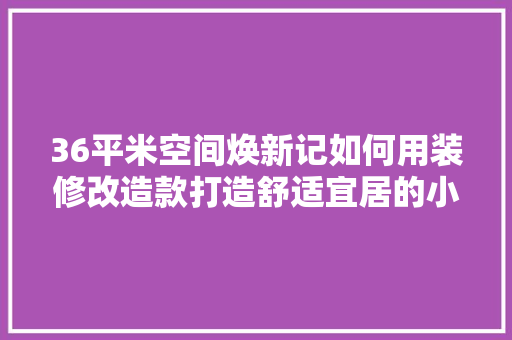 36平米空间焕新记如何用装修改造款打造舒适宜居的小户型