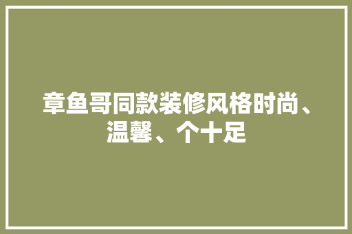 章鱼哥同款装修风格时尚、温馨、个十足